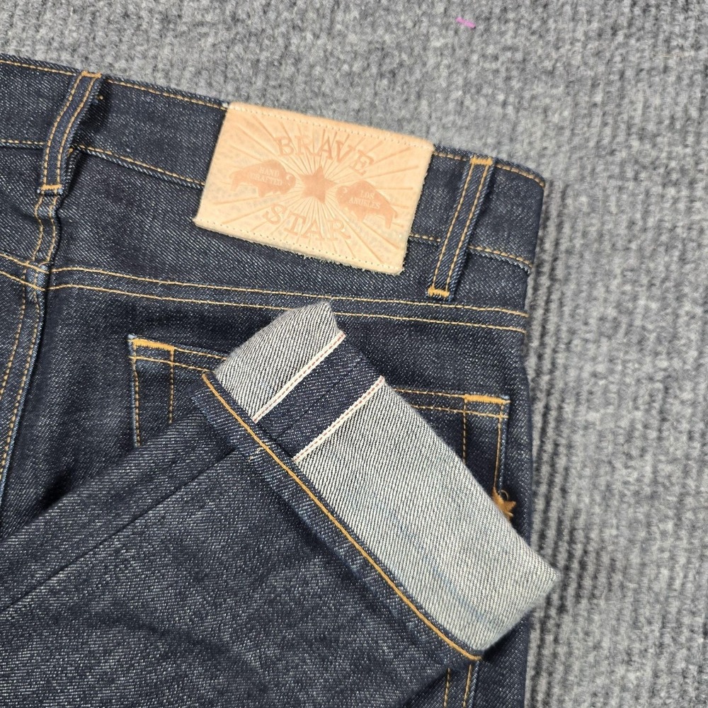 Brave Star Jeans Mens 31x36 Blue Selvage Slim Straight USA Made White Oak 10/32